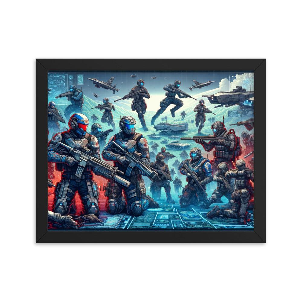 Futuristic Battle Soldiers Sci-Fi Action Framed Poster - Oh Posters