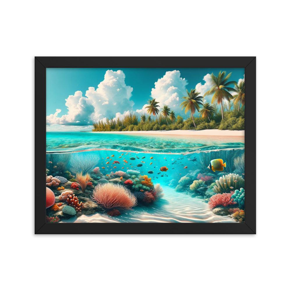 Tropical Paradise Underwater Coral Reef Bahamas Framed Poster - Oh Posters