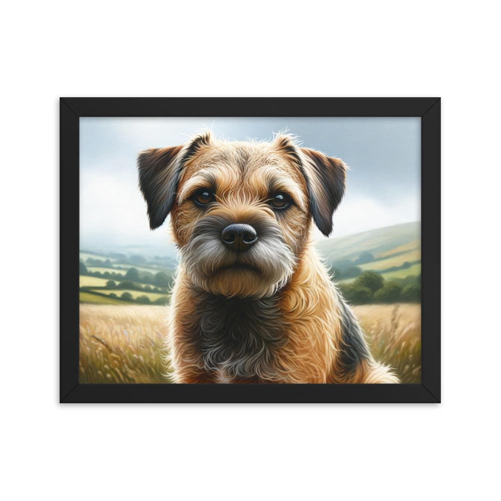 Border Terrier Countryside Portrait Art Framed Poster - Oh Posters