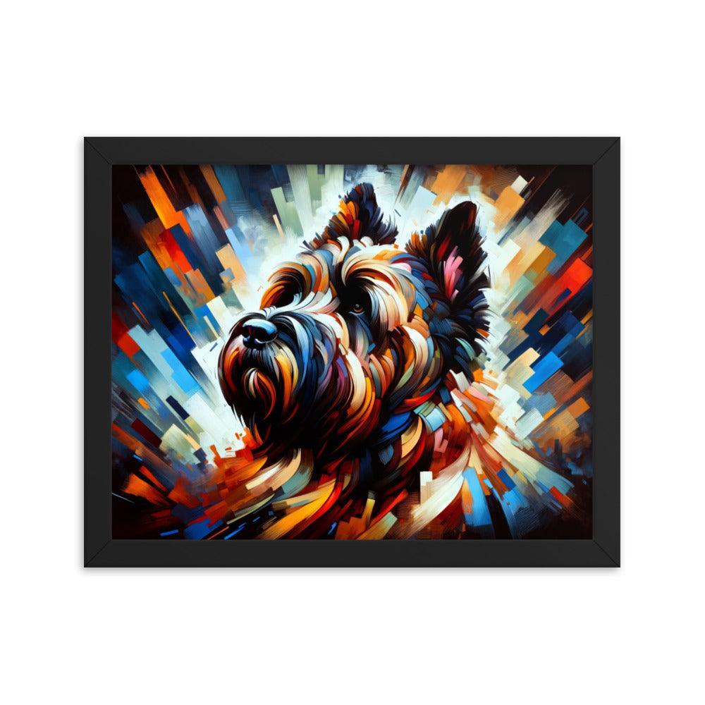 Bouvier Des Flandres Abstract Explosion Art Framed Poster - Oh Posters