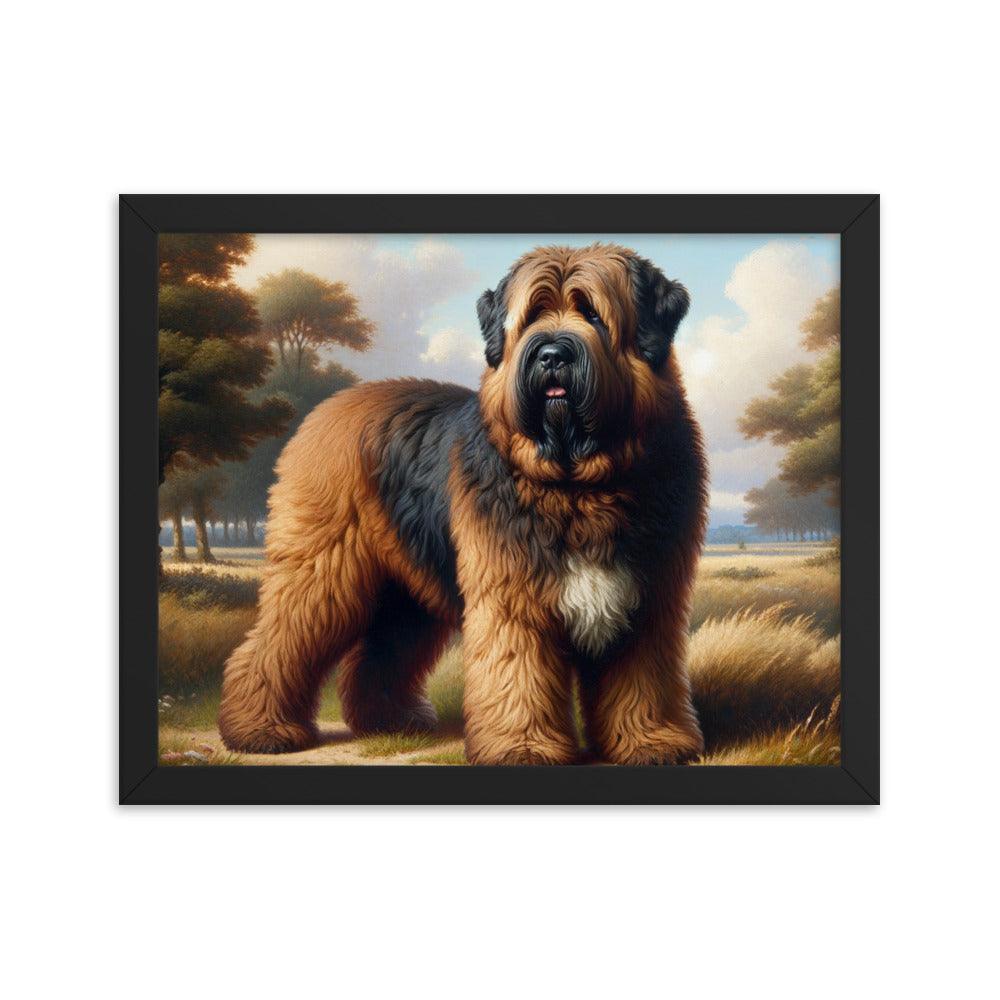 Bouvier Des Flandres Majestic Landscape Painting Framed Poster - Oh Posters