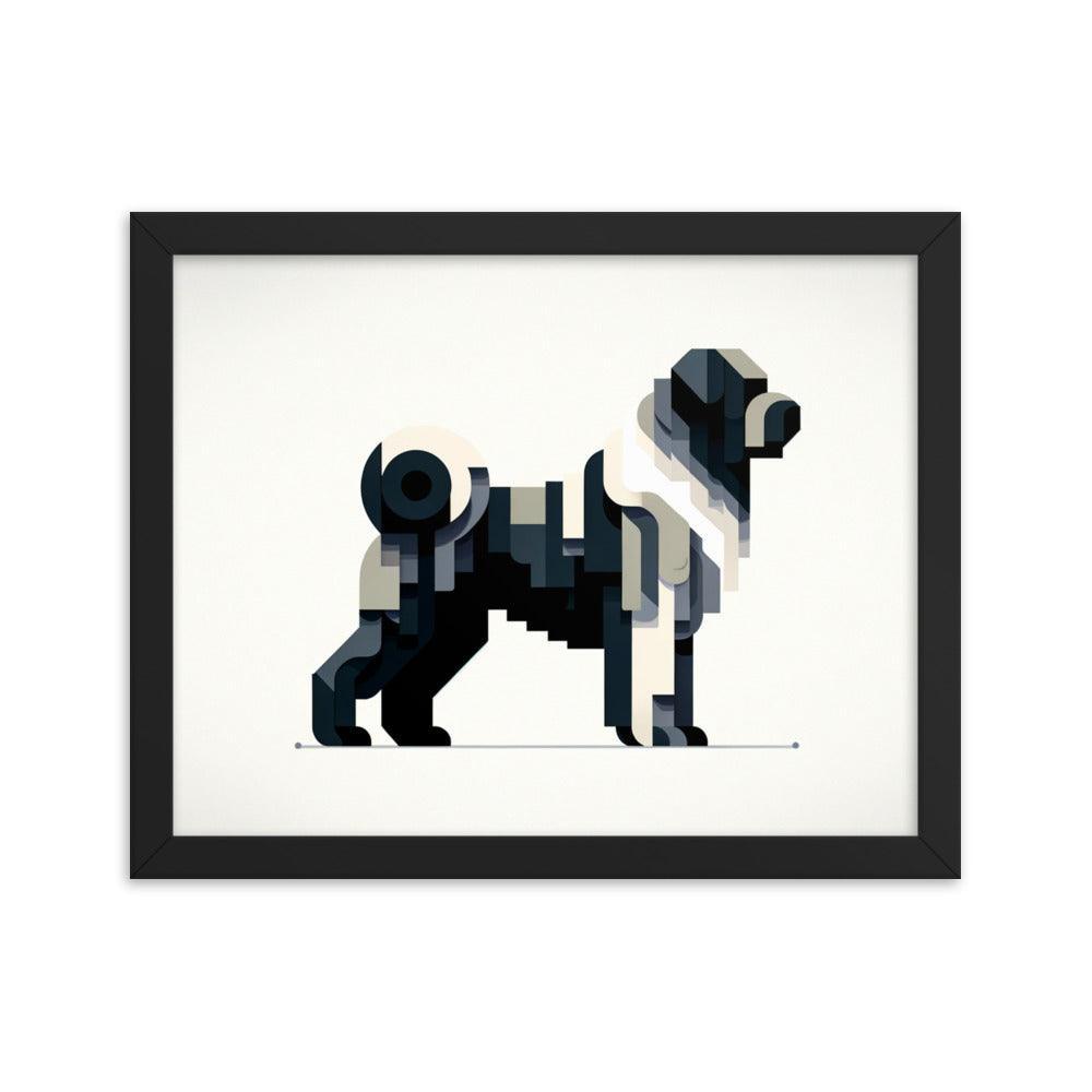 Geometric Bouvier Des Flandres Modern Art Framed Poster - Oh Posters