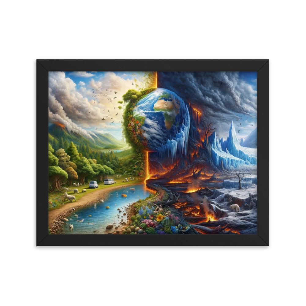 Climate Change Contrast Surreal Art Framed Poster - Oh Posters