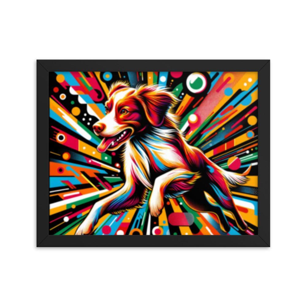 Brittany Spaniel Kaleidoscope Colors Modern Art Framed Poster - Oh Posters