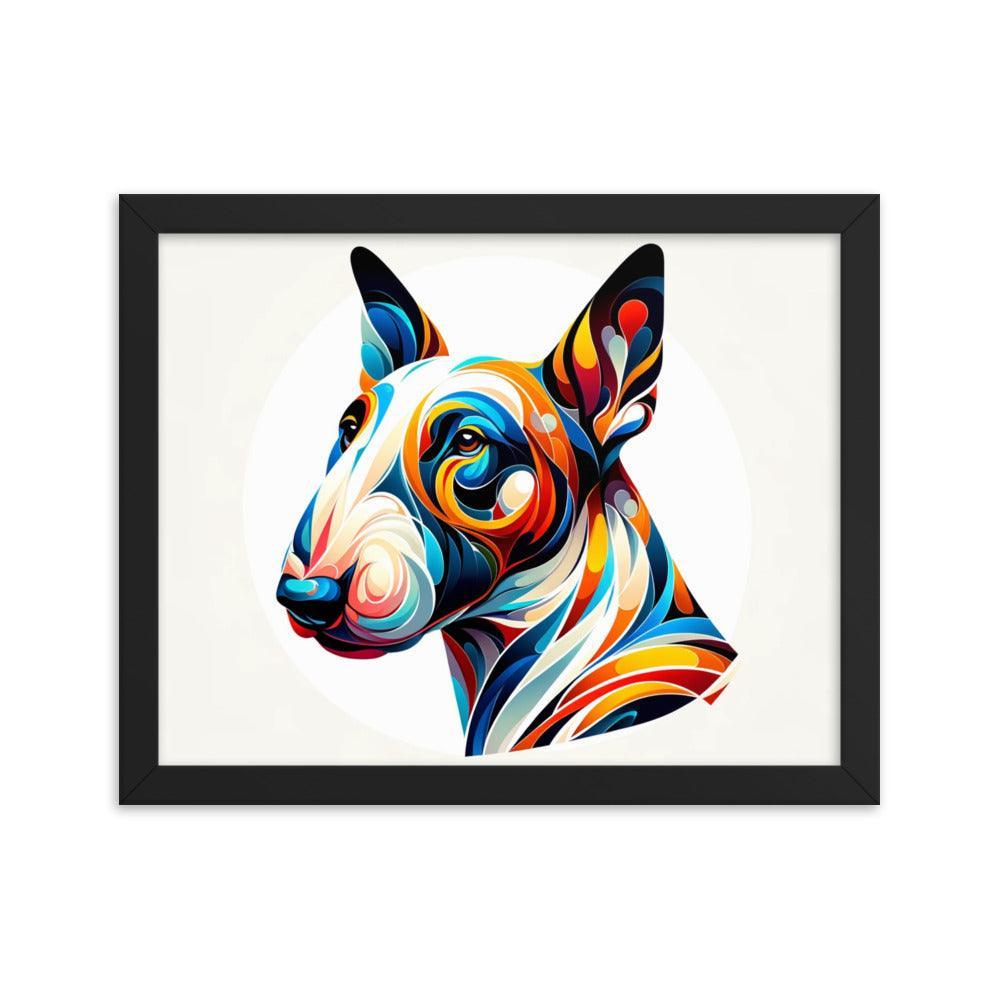 Colorful Bull Terrier Abstract Art Framed Poster - Oh Posters