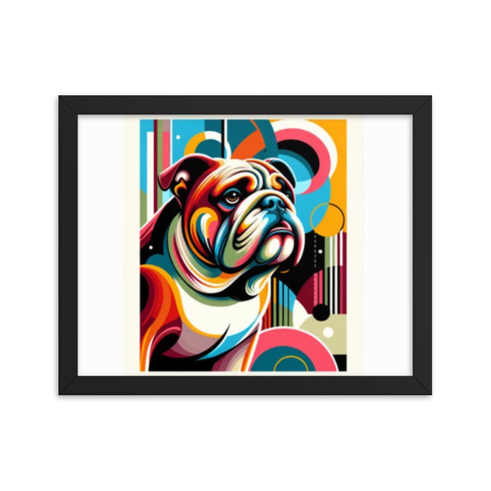 English Bulldog Retro Pop Art Style Framed Poster - Oh Posters