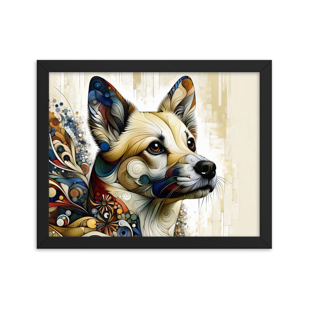 Canaan Dog Abstract Swirl Art Framed Poster - Oh Posters