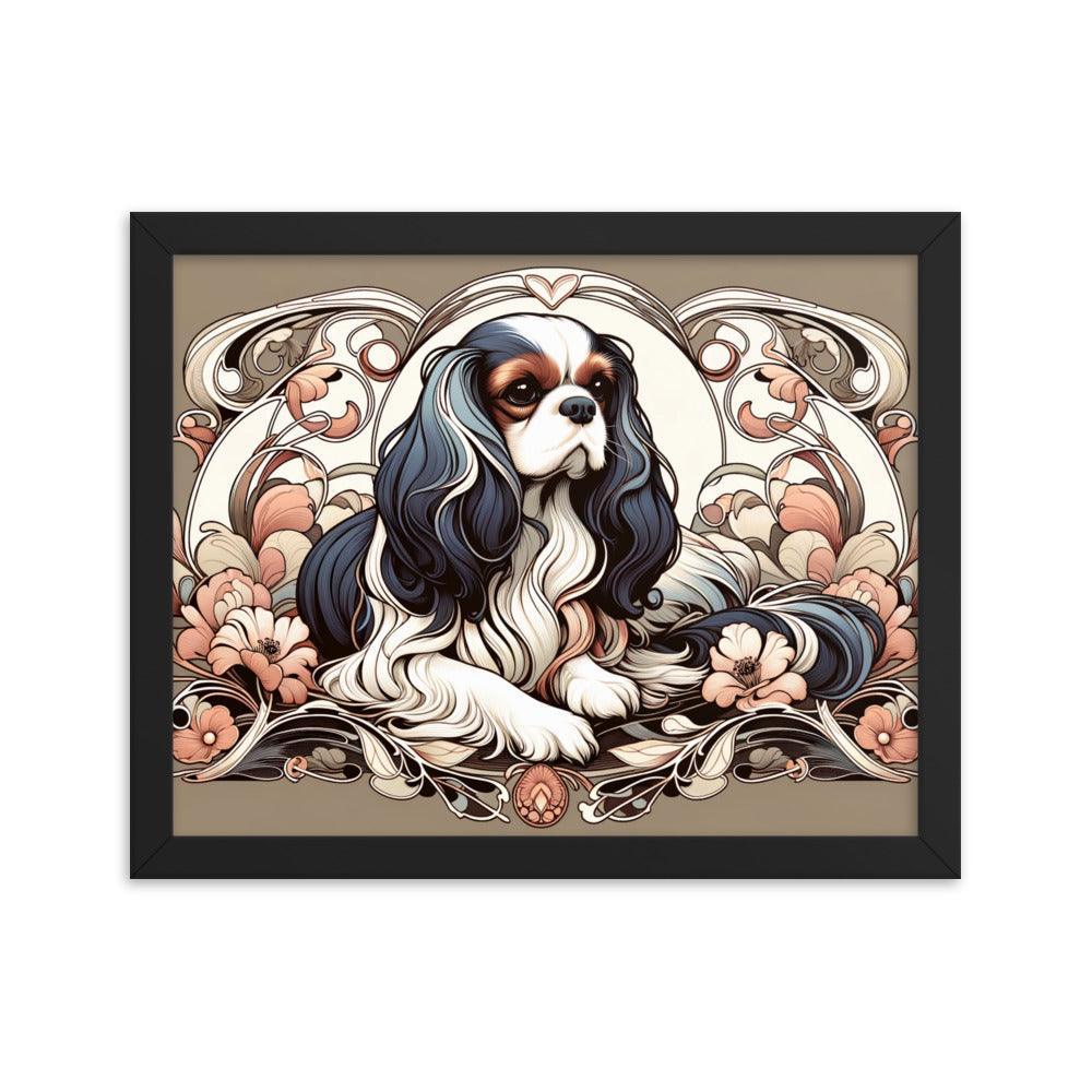 Cavalier King Charles Spaniel Art Nouveau Style Framed Poster - Oh Posters