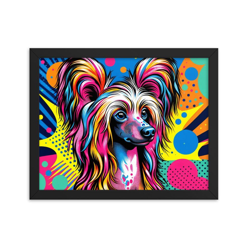 Chinese Crested Dog Pop Art Vibrance Framed Poster - Oh Posters