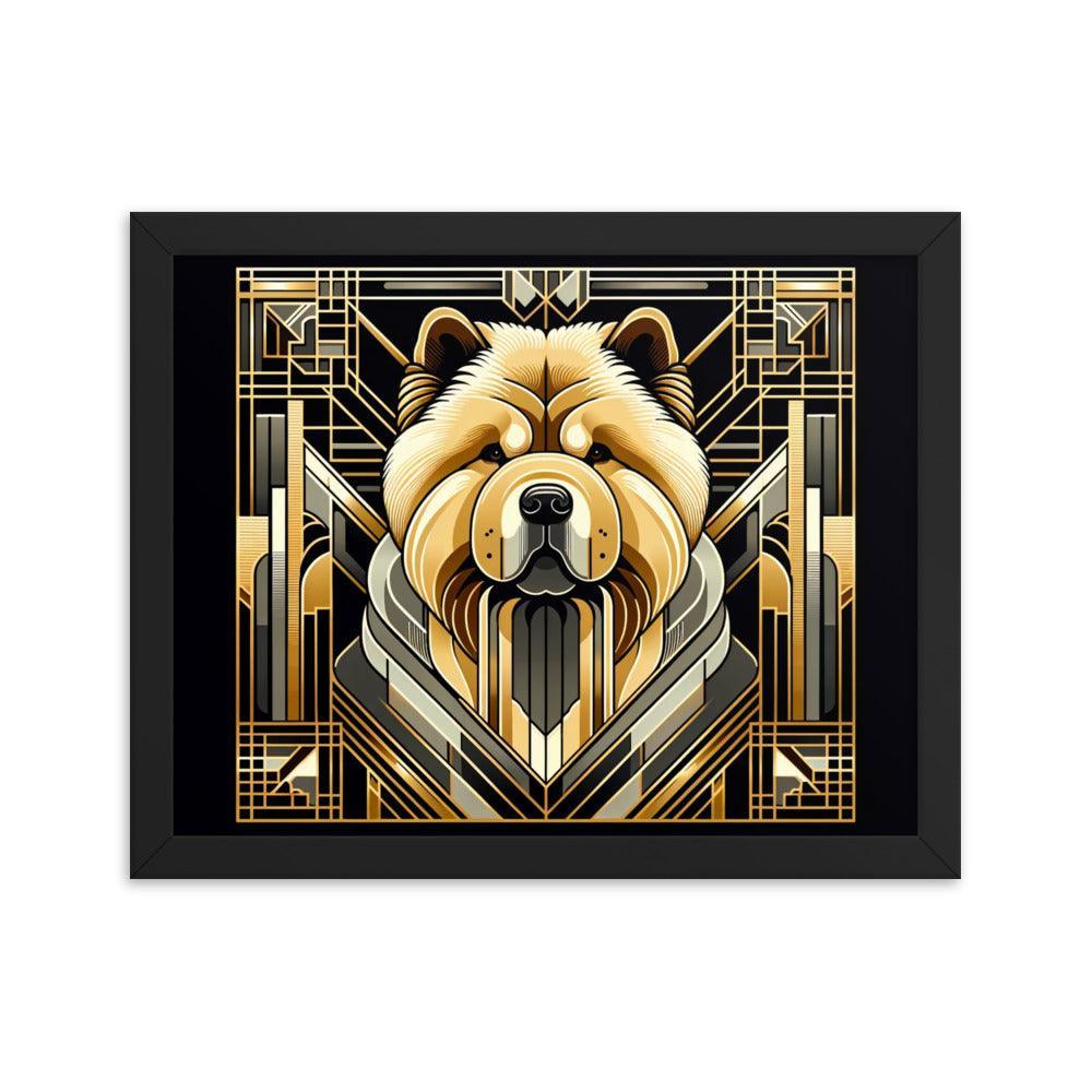 Chow Chow Geometric Shapes and Metallic Palette Framed Poster - Oh Posters