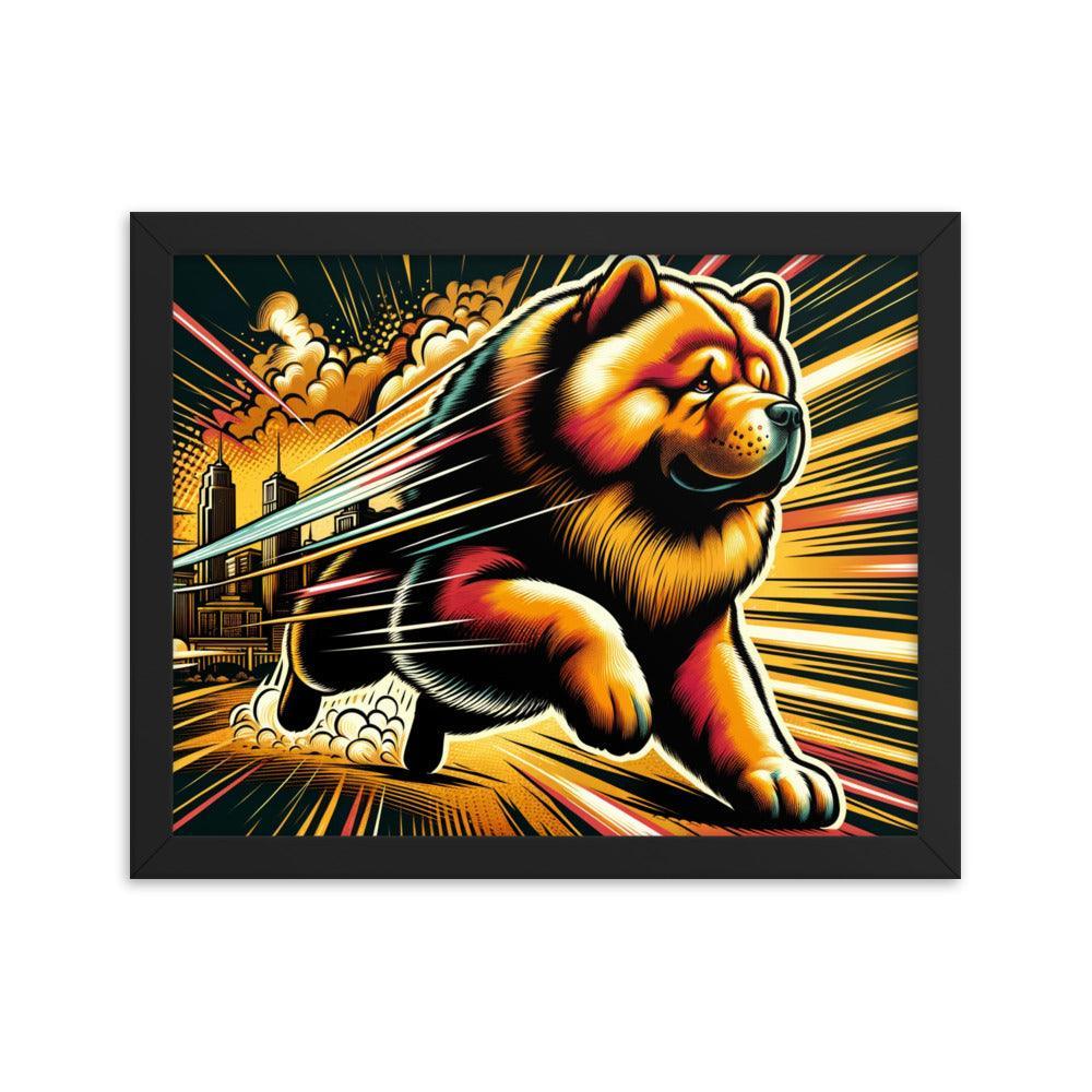 Chow Chow Dynamic Superhero Comic Style Framed Poster - Oh Posters