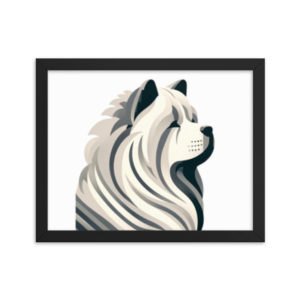 Chow Chow Minimalist Art Simple Lines & Limited Palette Framed Poster - Oh Posters