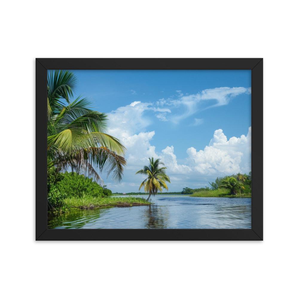 Serene Belize River Mangrove Landscape Framed Poster - Oh Posters