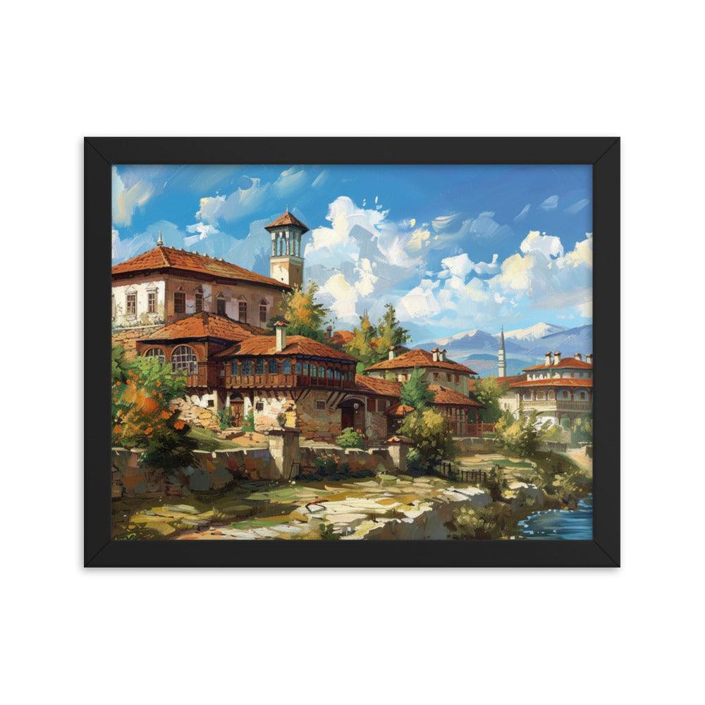 Bulgarian Riverside Manor Oil Painting Framed Poster - Oh Posters