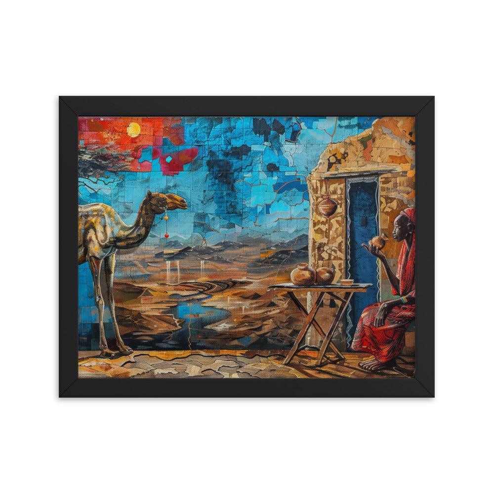 Eritrean Desert Life Colorful Mural Framed Poster - Oh Posters