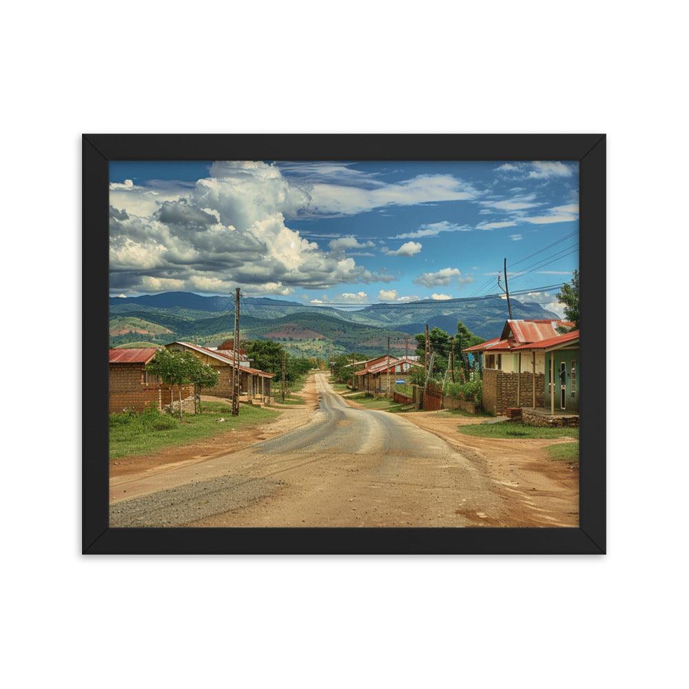 Eswatini Rural Village Scenic Road Framed Poster - Oh Posters