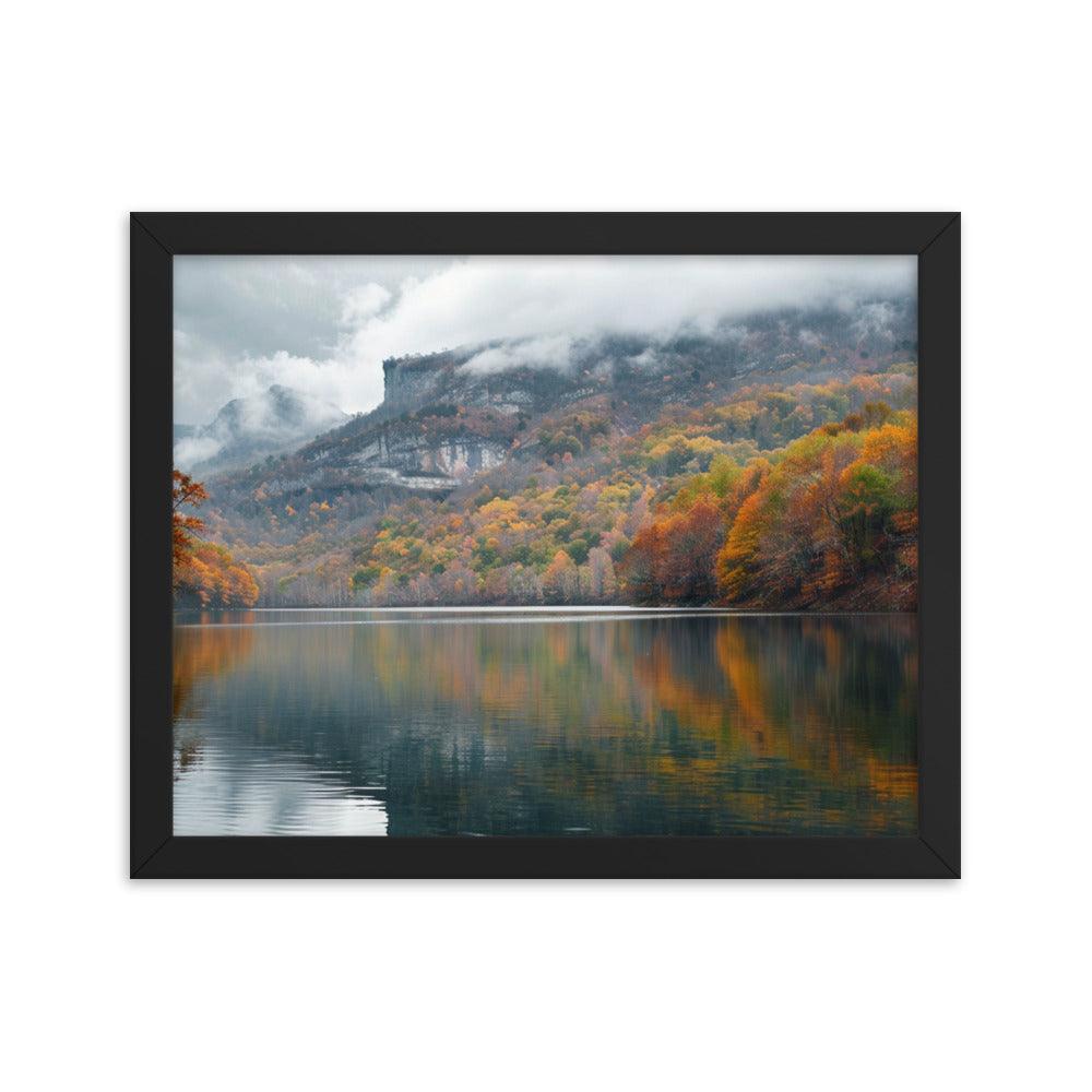 Georgia Autumn Mountain Lake Reflection Framed Poster - Oh Posters