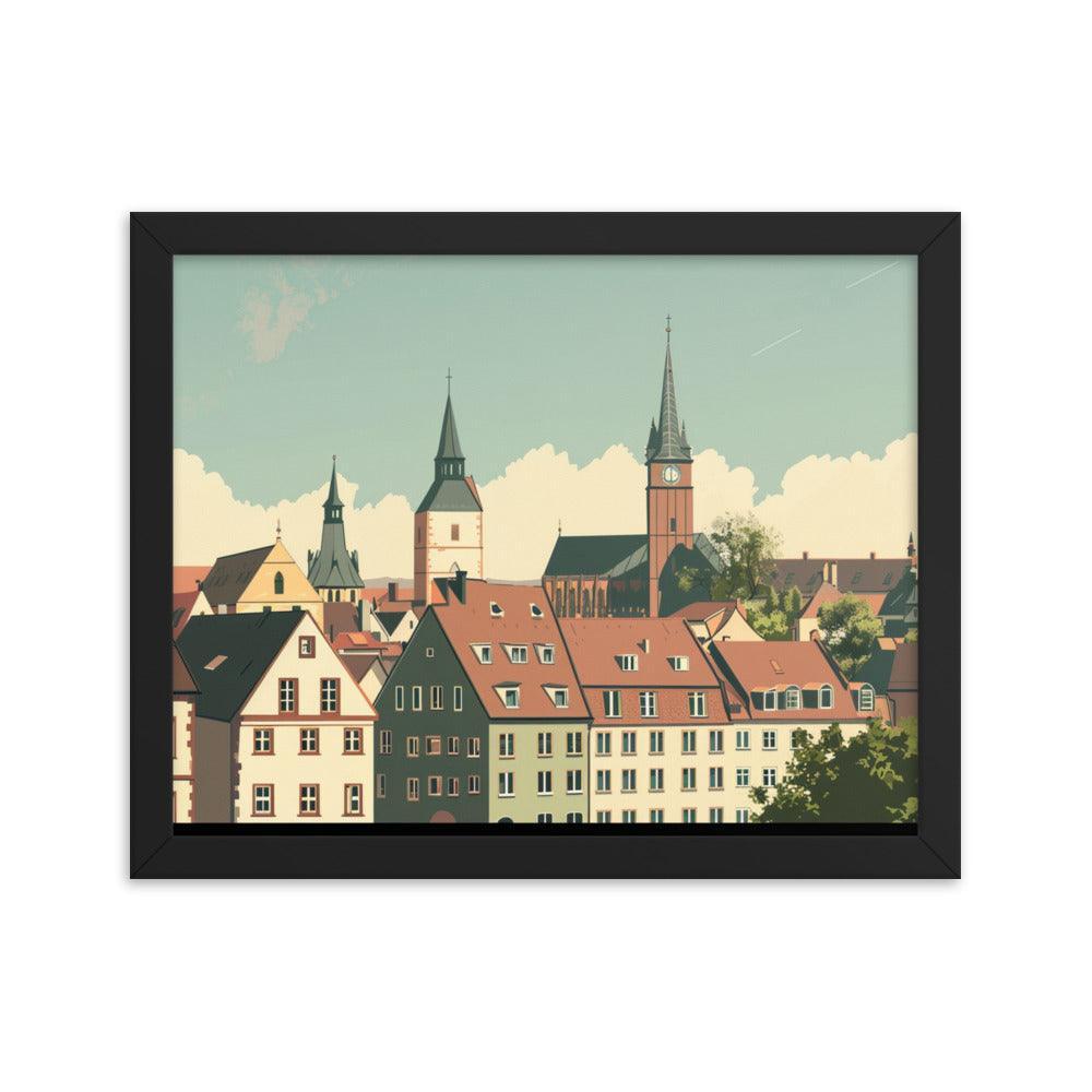 Germany Classic Town Center Digital Art Framed Poster - Oh Posters