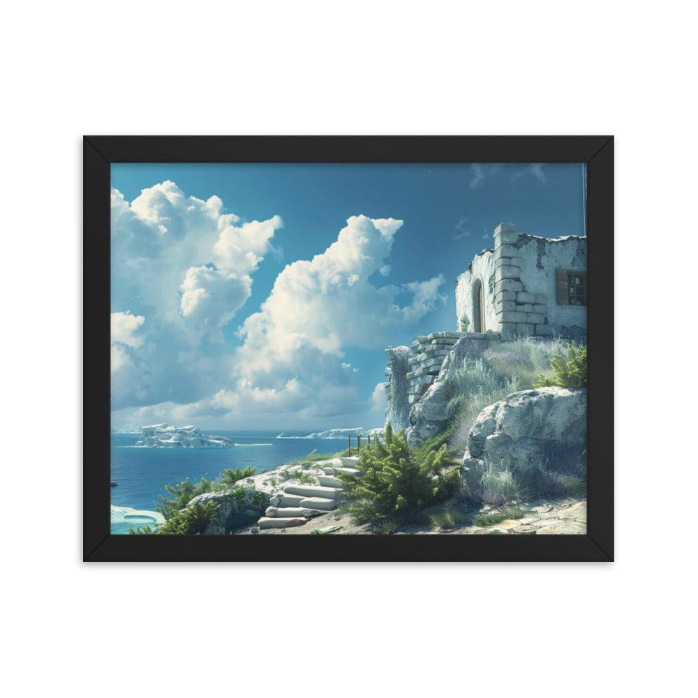 Greece Aegean Sea Ruins Ancient Heritage Framed Poster - Oh Posters