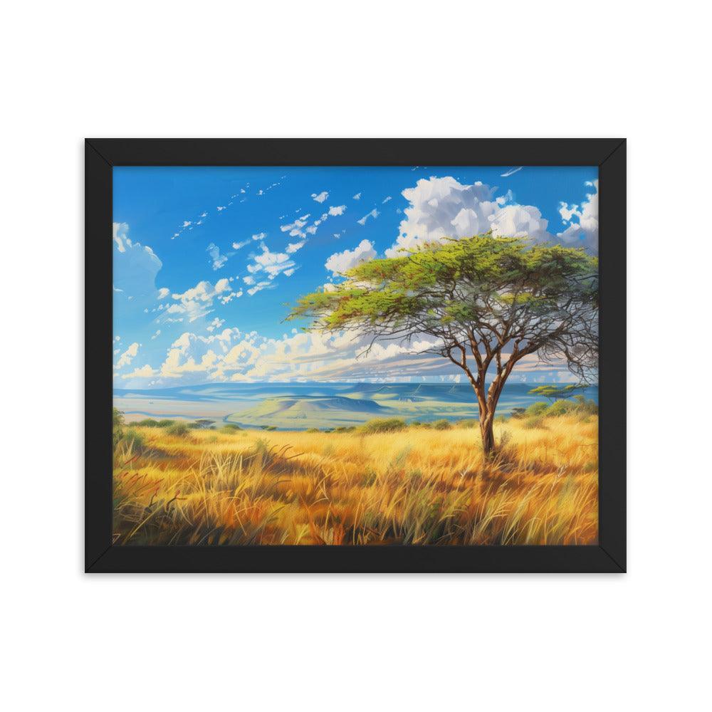 Kenya Golden Plains Scenic Landscape Framed Poster - Oh Posters