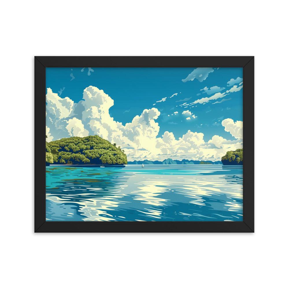 Palau Serene Island Sea View Framed Poster - Oh Posters