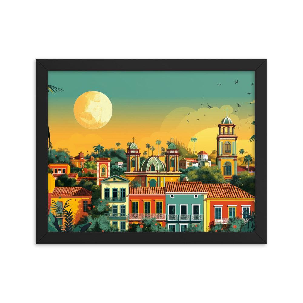 Paraguay Colonial Town Tropical Sunset Framed Poster - Oh Posters