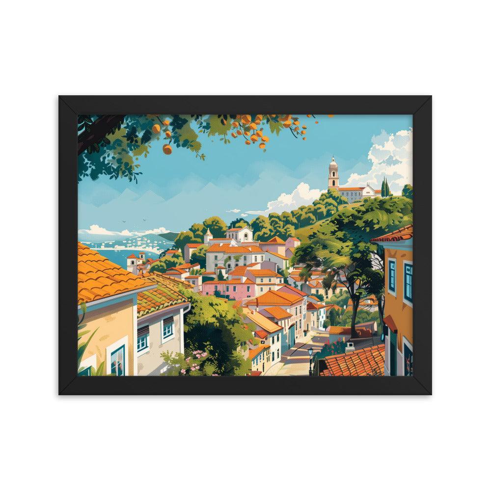 Portugal Charming Hillside Village Framed Poster - Oh Posters