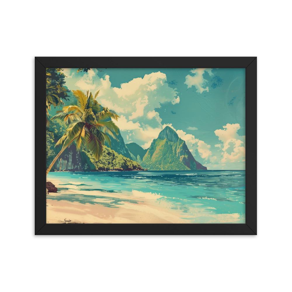 Saint Vincent and the Grenadines Pristine Beach Tropical Framed Poster - Oh Posters