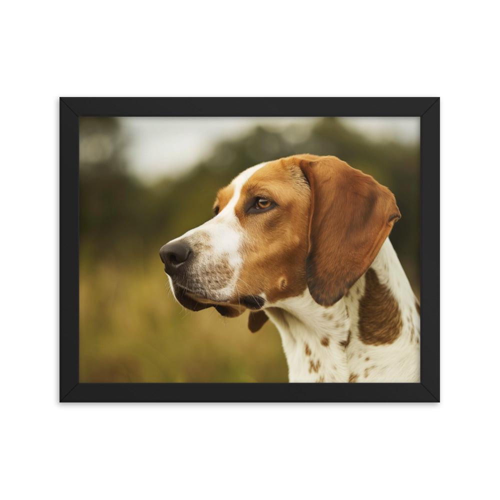 English Foxhound Side Profile in Nature Framed Poster - Oh Posters