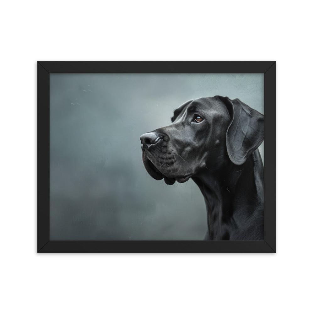 Great Dane Regal Side Profile Painting Framed Poster - Oh Posters