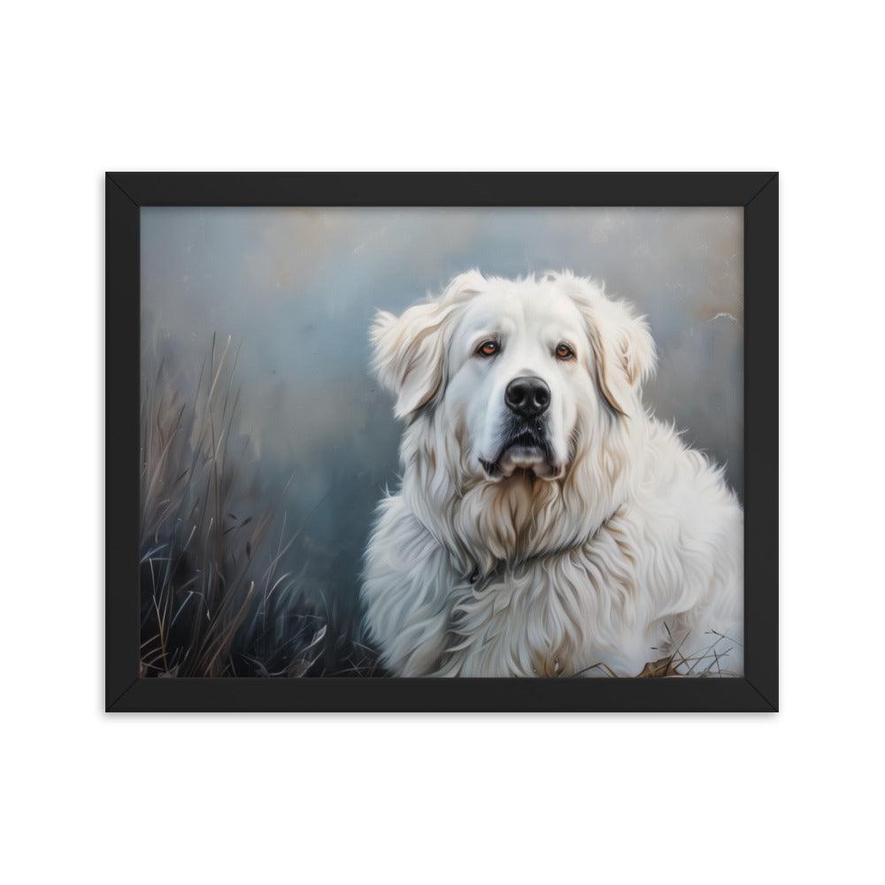 Great Pyrenees Majestic Winter Portrait Framed Poster - Oh Posters