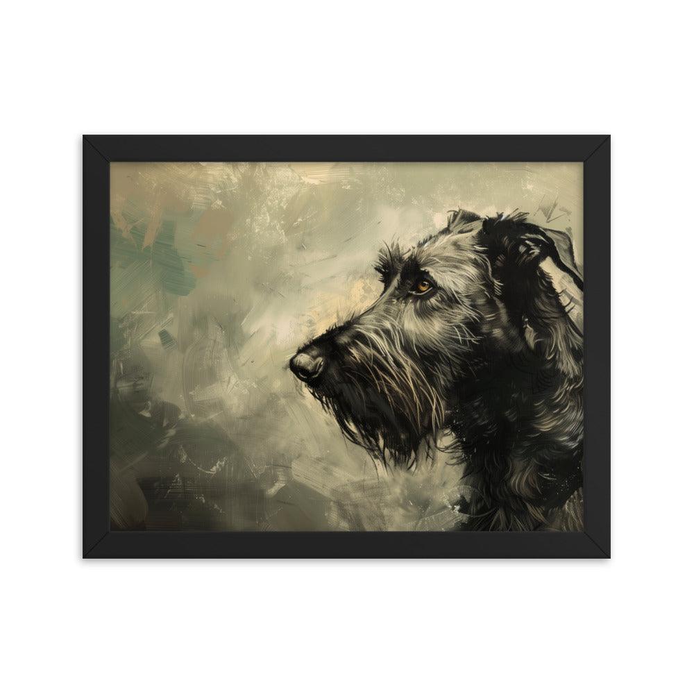 Irish Wolfhound Profile Abstract Art Framed Poster - Oh Posters