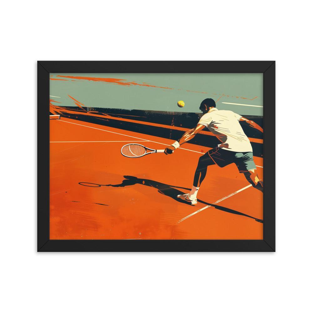 Tennis Player Action Shot Abstract Sports Art Framed Poster - Oh Posters