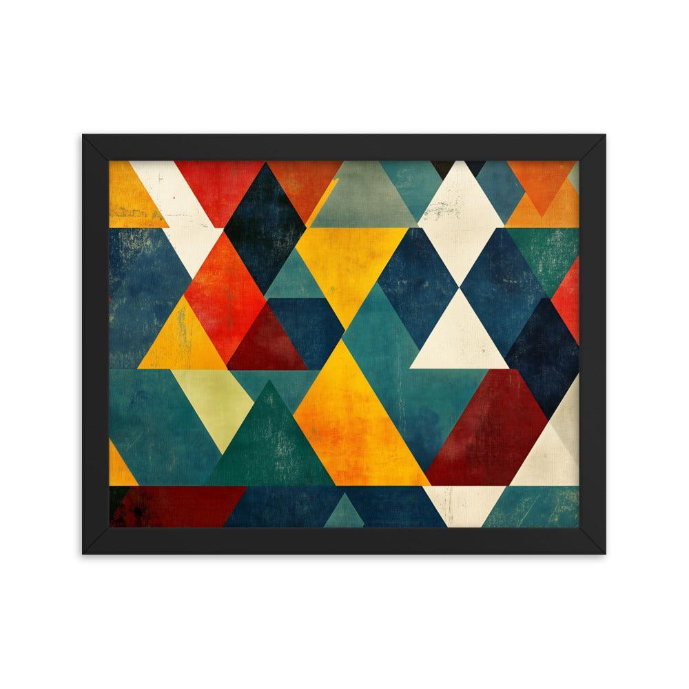 Colorful Geometric Art Pattern for Modern Style Enthusiasts Framed Poster - Oh Posters