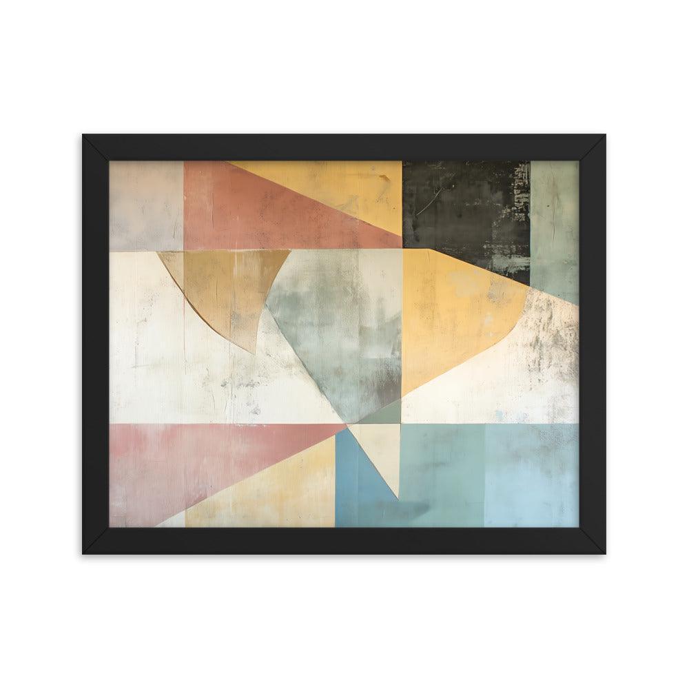 Geometric Art Abstract Shapes and Colors Blend for Modern Aesthetic Framed Poster - Oh Posters