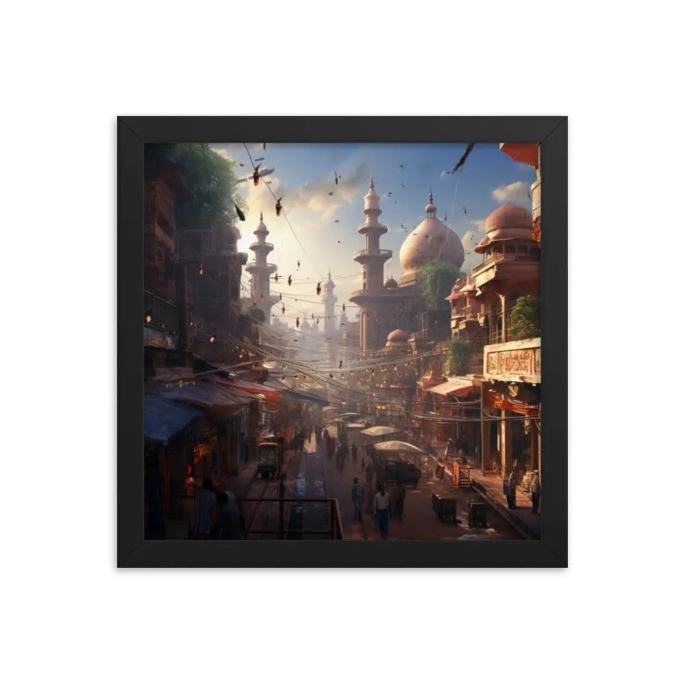 Futuristic Lahore Streets Pakistan Framed Poster - Oh Posters