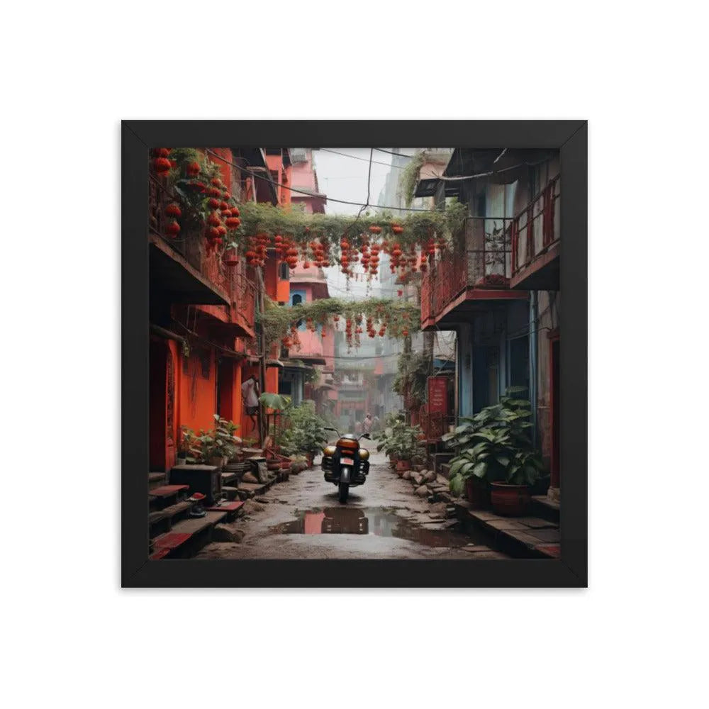 India Floral Street Framed Poster - Oh Posters