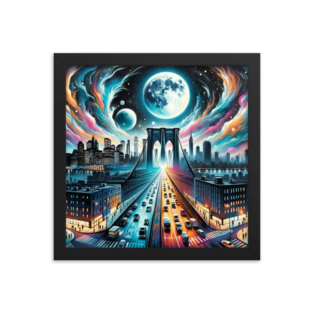 Cosmic Bridge Urban Spray Paint Art Framed Poster - Oh Posters