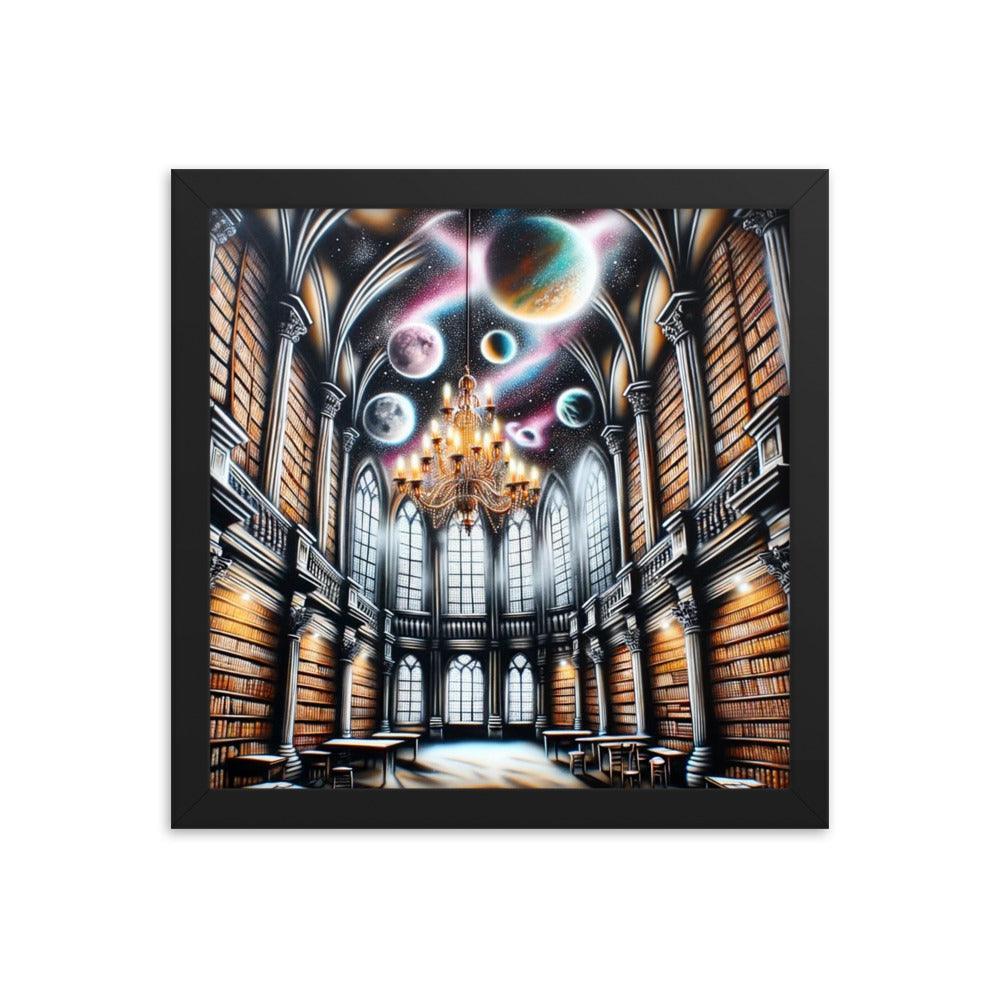 Cosmic Library Graffiti Spray Paint Art Framed Poster - Oh Posters