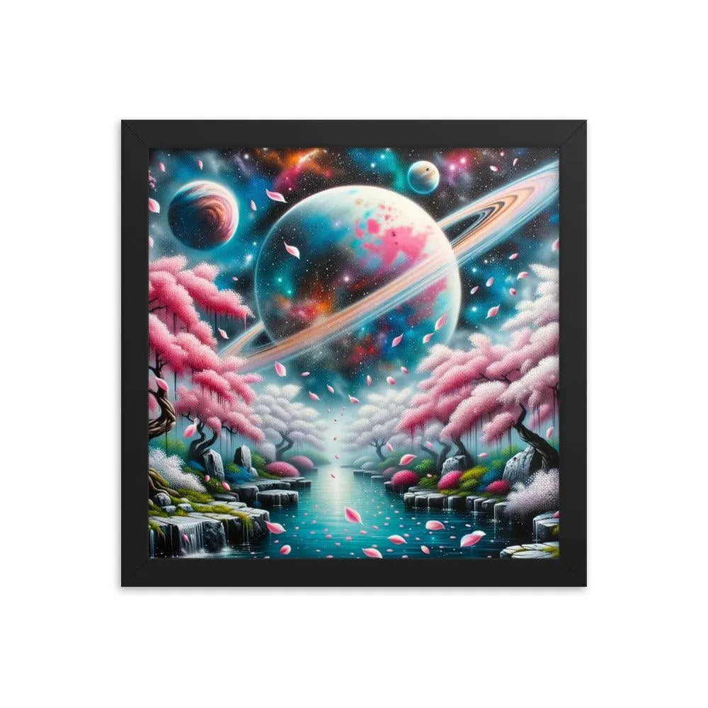 Japanese Garden Cosmic Spray Paint Art Framed Poster - Oh Posters