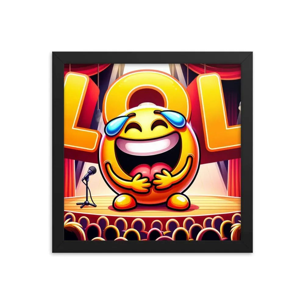 Laughing Emoji LOL Comedy Club Humour Funny Framed Poster - Oh Posters