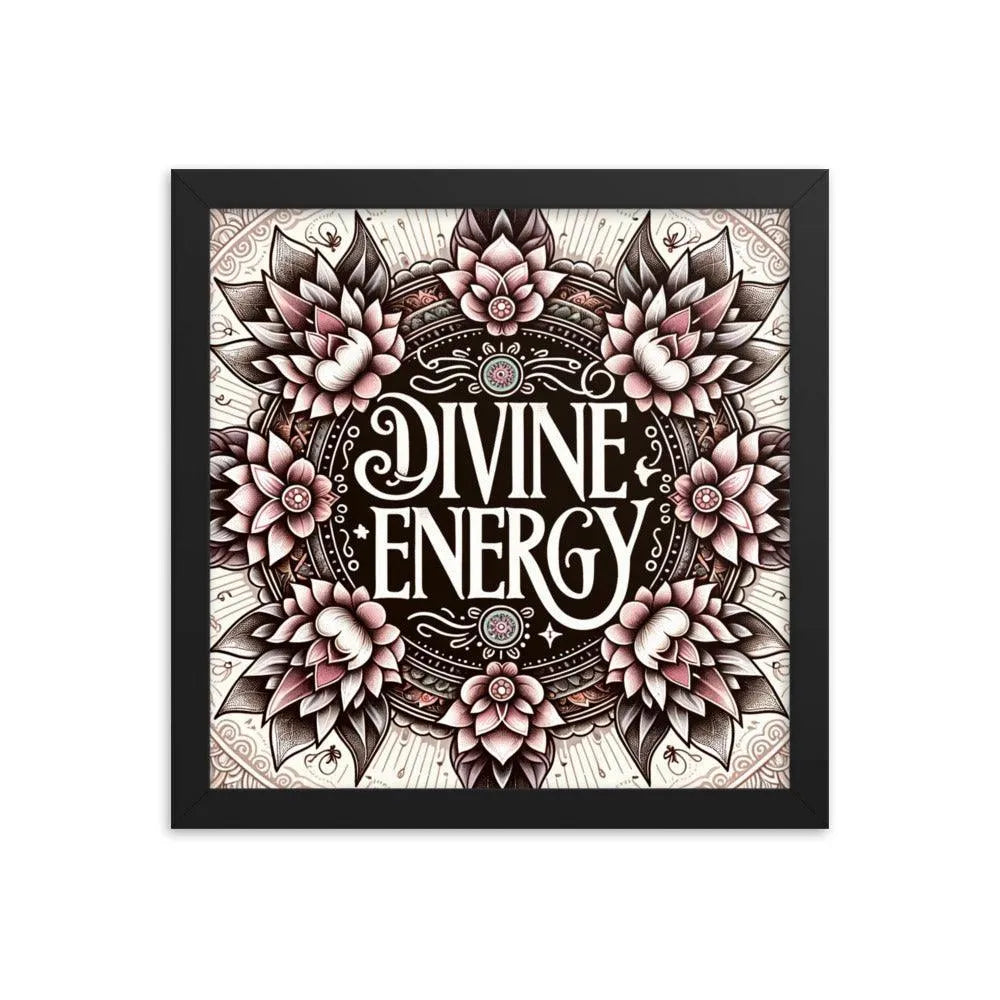 Divine Energy Hindu Typography Art Framed Poster - Oh Posters