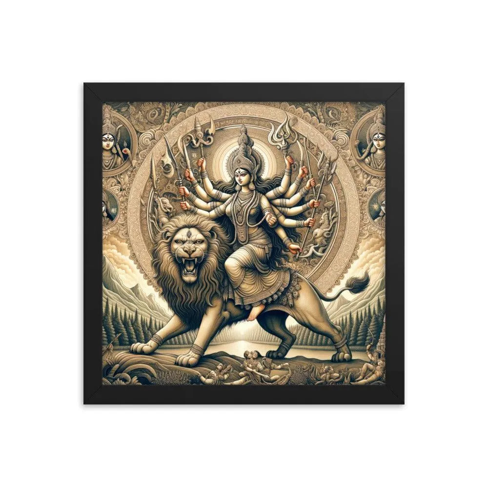 Goddess Durga Divine Warrior Hindu Framed Poster - Oh Posters