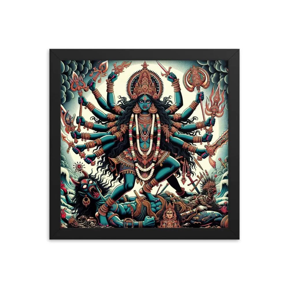 Goddess Kali Fierce Form Victory Hindu Artistic Framed Poster - Oh Posters