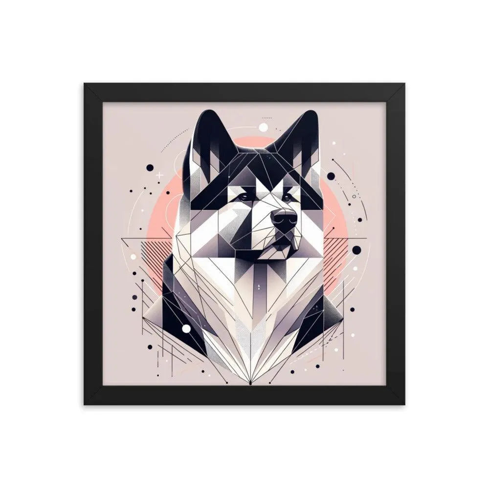 Geometric Akita Contemporary Art Framed Poster - Oh Posters