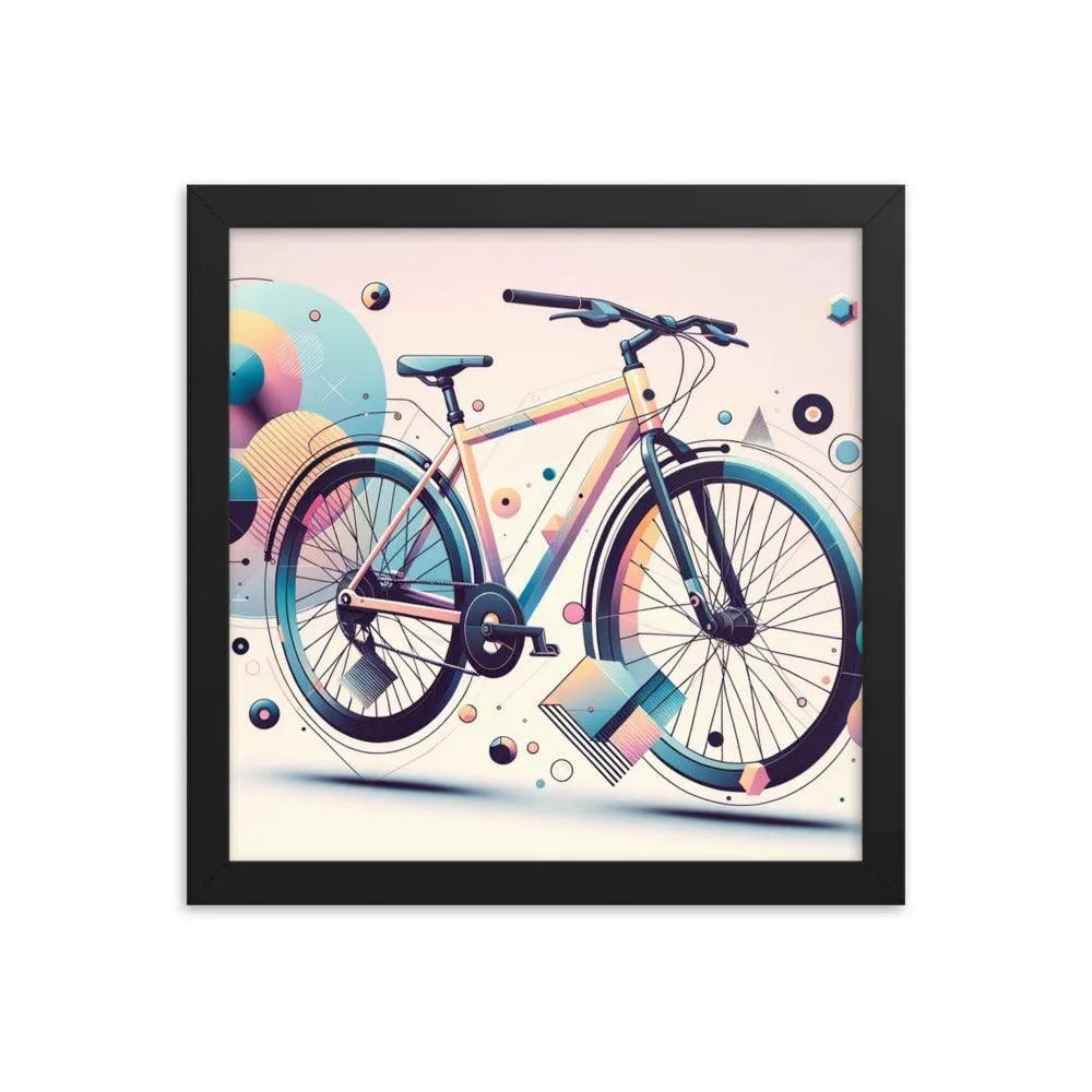 Contemporary Pastel Bicycle Geometric Art Framed Poster - Oh Posters