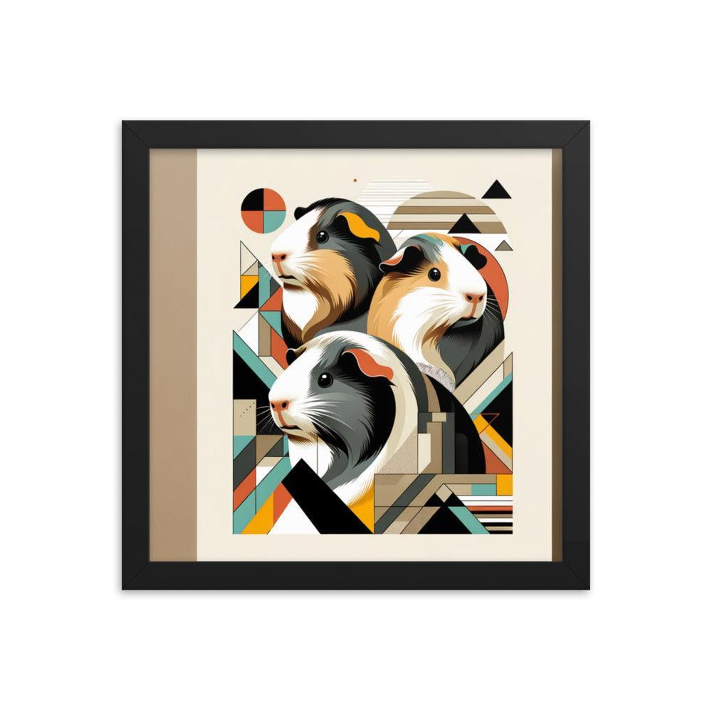 Geometric Guinea Pigs Contemporary Art Framed Poster - Oh Posters