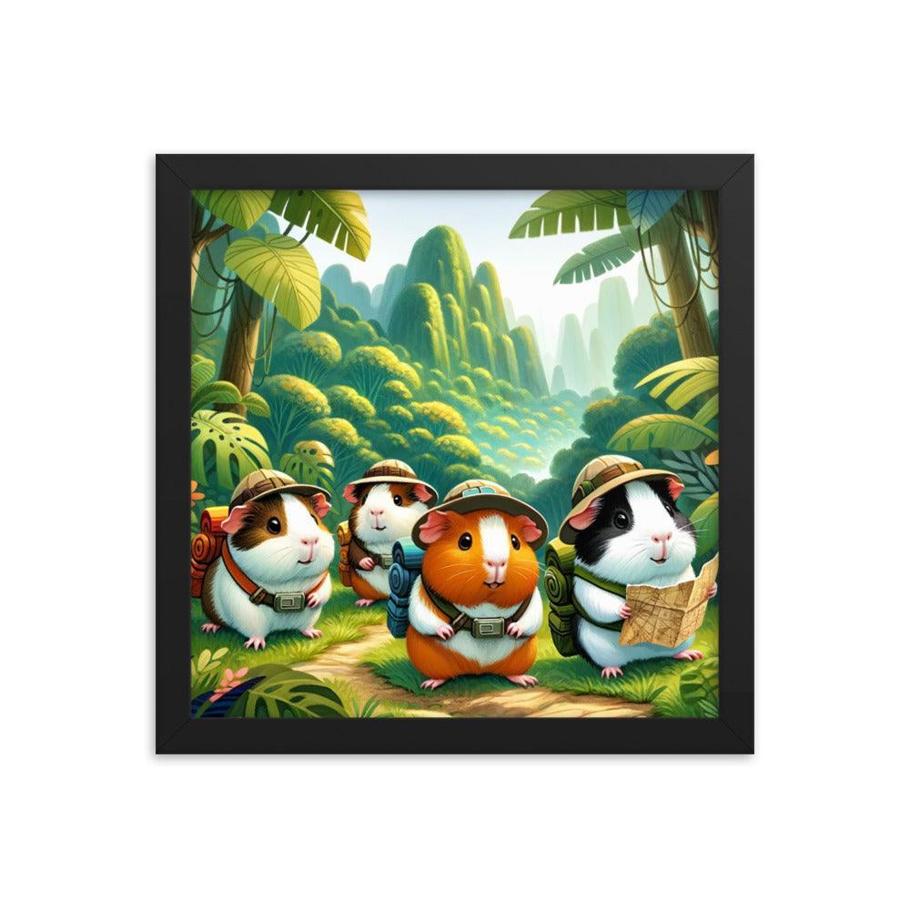 Guinea Pig Adventurers Jungle Exploration Framed Poster - Oh Posters