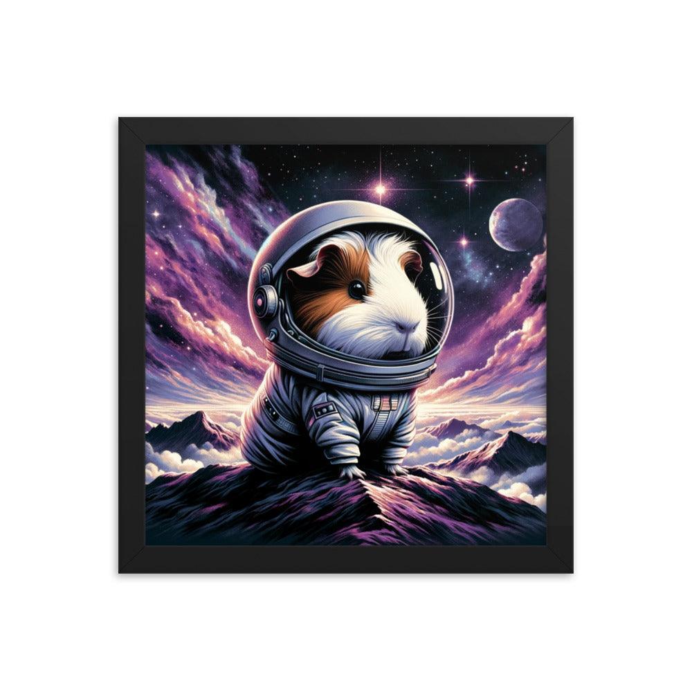 Guinea Pig Astronaut Cosmic Adventure Art Framed Poster - Oh Posters