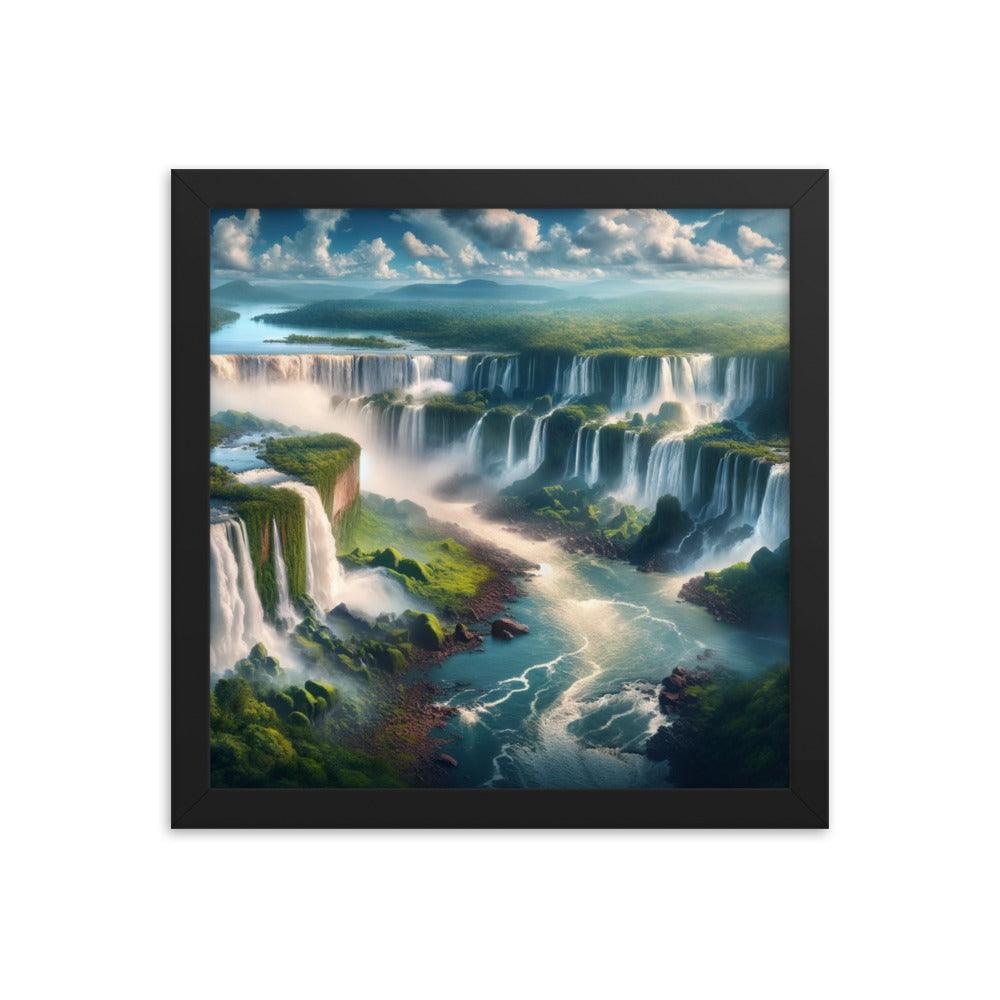 Majestic Iguazu Falls Panoramic Argentina Landscape Framed Poster - Oh Posters